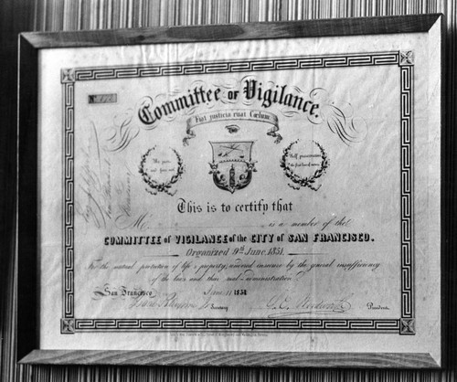 1959 Certificate of Vigilance