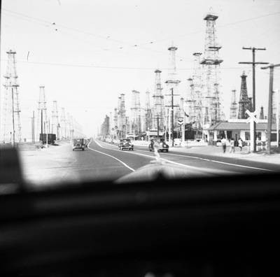 Oil derricks, California