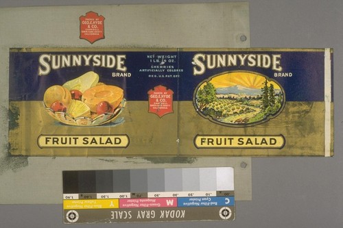 [Sunnyside Brand Fruit Salad label]