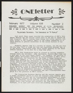 ONEletter 22/2 (1977-02)