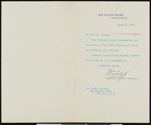 William Loeb Jr., letter, 1907-03-11, to Hamlin Garland