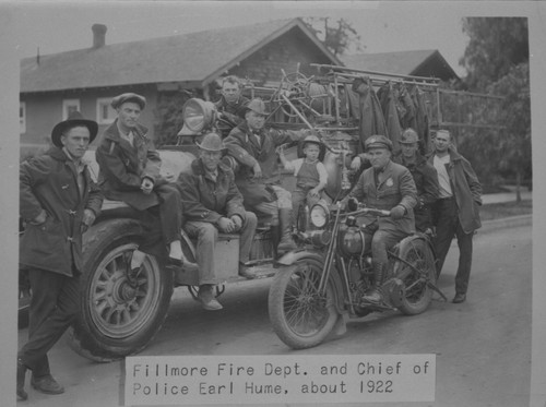Fillmore Fire Department and Chief of Police Group Photo