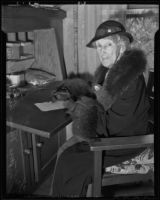 Mary Anna Colton quietly celebrates the Jayhawkers anniversary, Norwalk, 1936