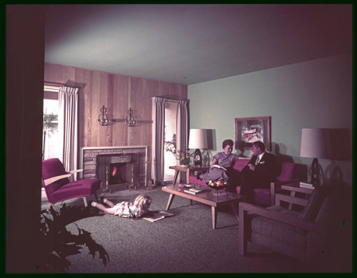 Lakewood Plaza. Family in living room