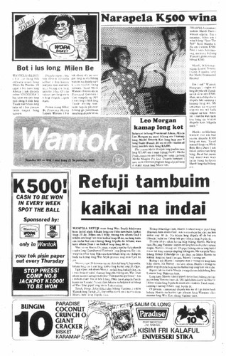 Wantok Niuspepa--Issue No. 0589 (September 21, 1985)