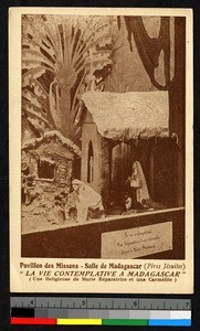 Diorama of a Catholic mission, Madagascar, ca.1920-1940