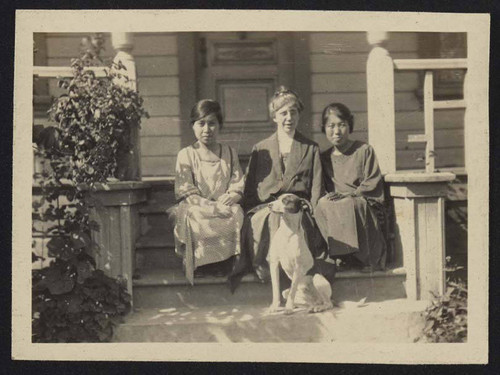 Women sitting on porch