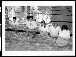 People standing in pool, Los Angeles, 1999