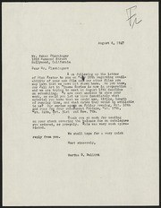 Fischinger, Oskar correspondence, 23 Aug 1946-10 Jul 1947: Art in Cinema collection