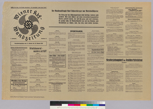 Wiener KdF-Wandzeitung. 2. Jahrgang, Nummer 43: Veranstaltungsfolge vom 23. Oktober bis 30. Oktober 1939
