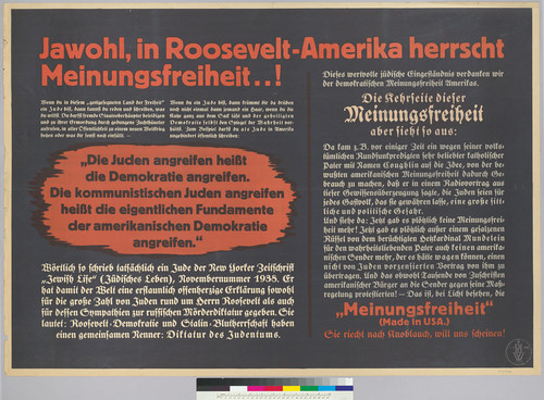 Jawohl, in Roosevelt-Amerika herrscht meinungsfreiheit...!