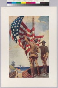 [U.S. Marines with American Flag]