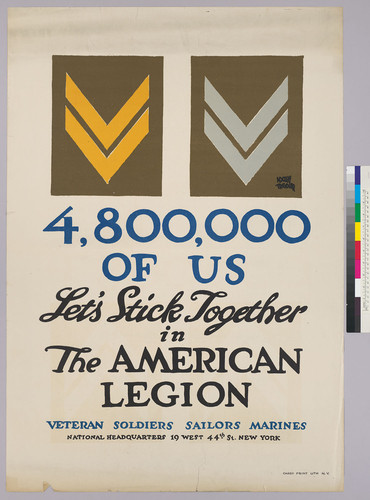 4,800,000 of US: Let's stick together in the American Legion: Veteran Soldiers: Sailors: Marines