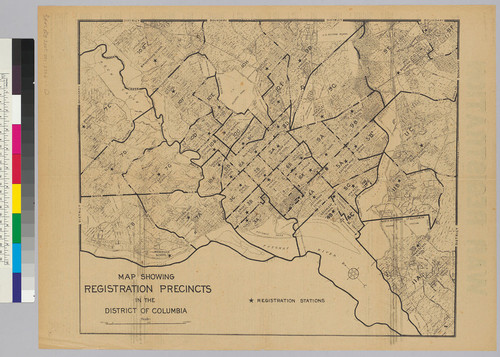 Recto: a, War Registration; Verso:b, Map showing registration precincts in the District of Columbia