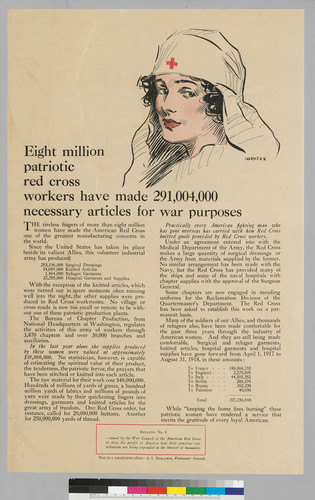 Eight Million Patriotic Red Cross Workers have made 291,004,000 necessary articles for war purposes