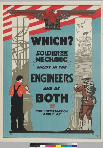 Which? Soldier or mechanic: Enlist in the engineers and be BOTH: For Information Apply At