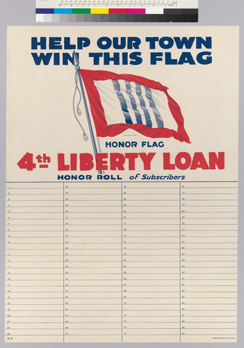 Help our town win this flag: Honor flag: 4th Liberty Loan: Honor Roll of Subscribers