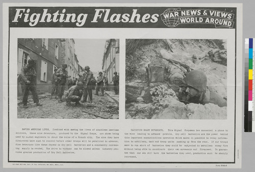 Fighting Flashes: War News & Views World Around: Saving American Lives and Reporting Enemy Movements