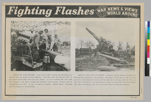 Fighting Flashes: War News & Views World Around: Loading the 240mm Howitzer and Backing up the drive in to Germany