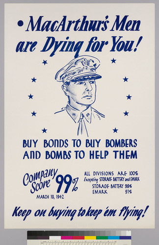 MacArthur's men are dying for you!