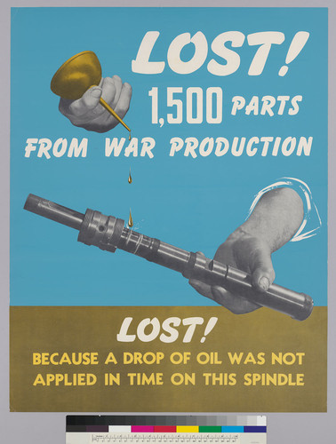 Lost! 1,500 parts from war production: Lost! Because a drop of oil was not applied in time on this spindle