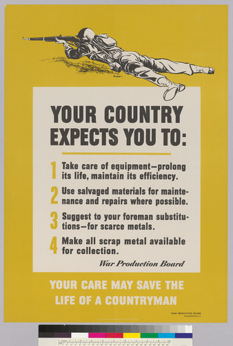 Your Country expects you to... your care may save the life of a countryman