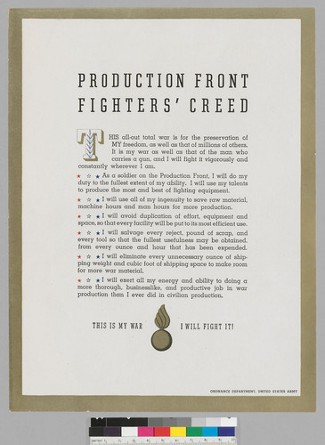 Production Front Fighter's Creed: This is my war: I will fight it!