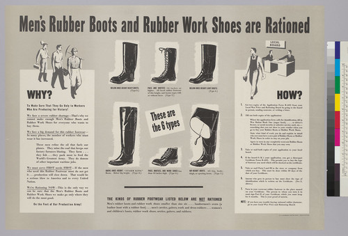 Men's rubber boots and rubber work shoes are rationed