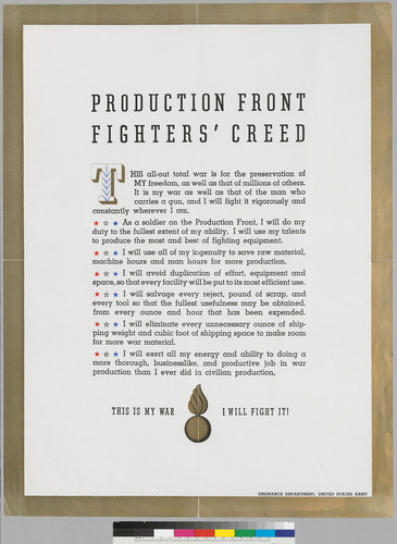 Production Front Fighter's Creed: This is my war: I will fight it!