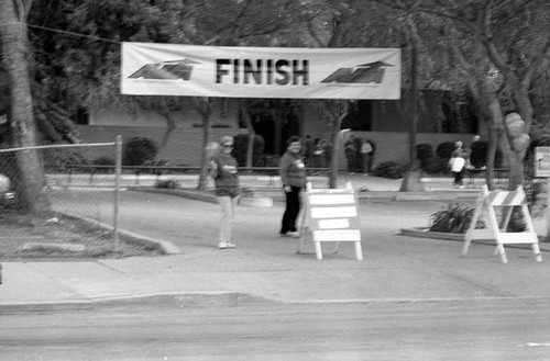 Participants at the 1986 y-Walk finish line