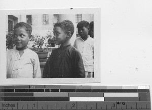 Twin boys at the mission at Taishan, China, 1934
