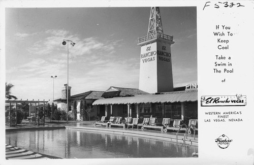 The Pool of El Rancho Vegas Hotel, Las Vegas Nevada