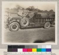 State fire truck which accompanied us on our demonstrations, 1930. Cost approximately $4500