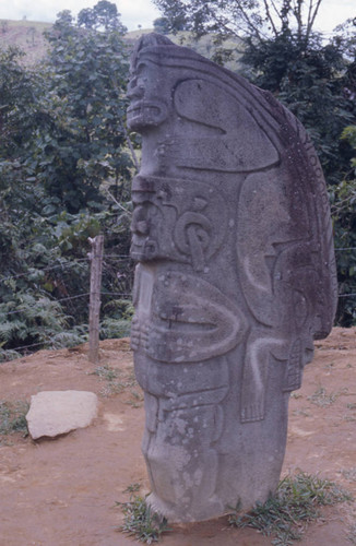 Double guardian stone statue, San Agustín, Colombia, 1975