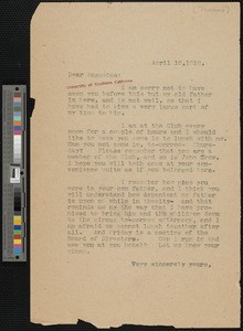 Hamlin Garland, letter, 1912-04-10, to Augustus Thomas