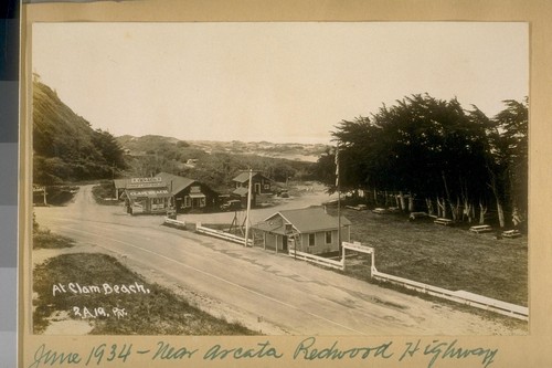 June 1934 - Near Arcata, Redwood Highway. At Clam Beach