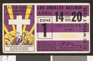 Los Angeles Railway weekly pass, 1935-04-14