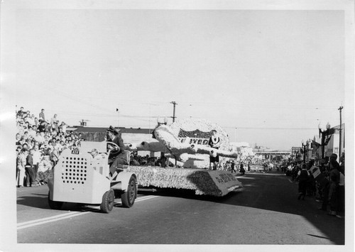 South San Francisco Bicentennial Parade - pulling United Airlines float (1958)