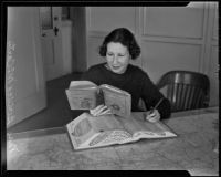 Bernice McCarty assists with the new city directory, Los Angeles, 1936