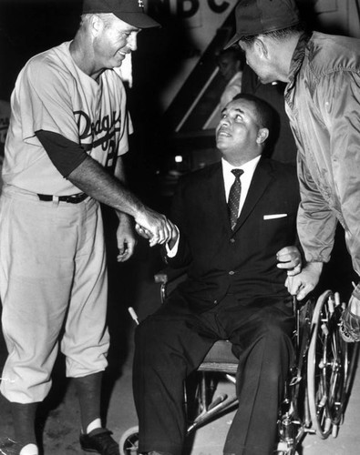 Roy Campanella with other Dodgers