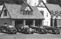 Fire engines in front of Mill Valley Fire House, circa 1952