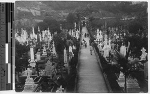 Chinese cemetery, Hong Kong, China, ca.1920