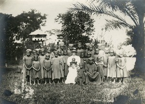Pupils of a mission school, in Gabon