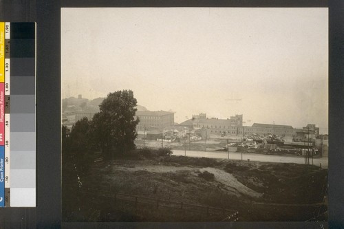 [Factory grounds, seen from south.]