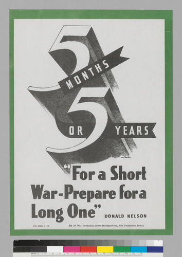 5 months or 5 years "For a short war -prepare for a long one "