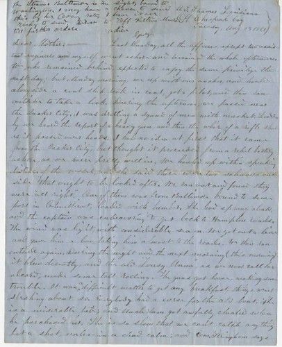 Letters from George F. Hollis to his mother, Hannah Sweet
