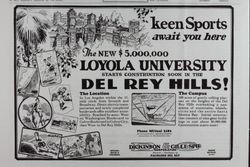 Loyolan advertisement: Loyola University campus construction, May 18, 1928