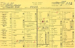 WPA household census for 4423 TOWNE, Los Angeles