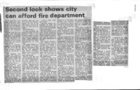 Second look shows city can afford fire department