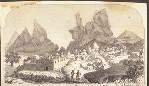 Adowa in Abessinien mit dem Missionsgehöft i. J. 1838